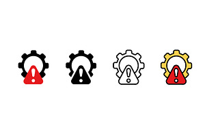 Icon collection featuring warning, a Technology Illustration by skripnikbb