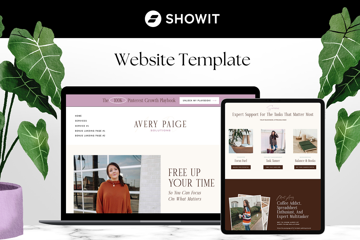 Modern Entrepreneur Showit Website, a Landing Page Template by Sugar Studios (Photo 1 of 8)