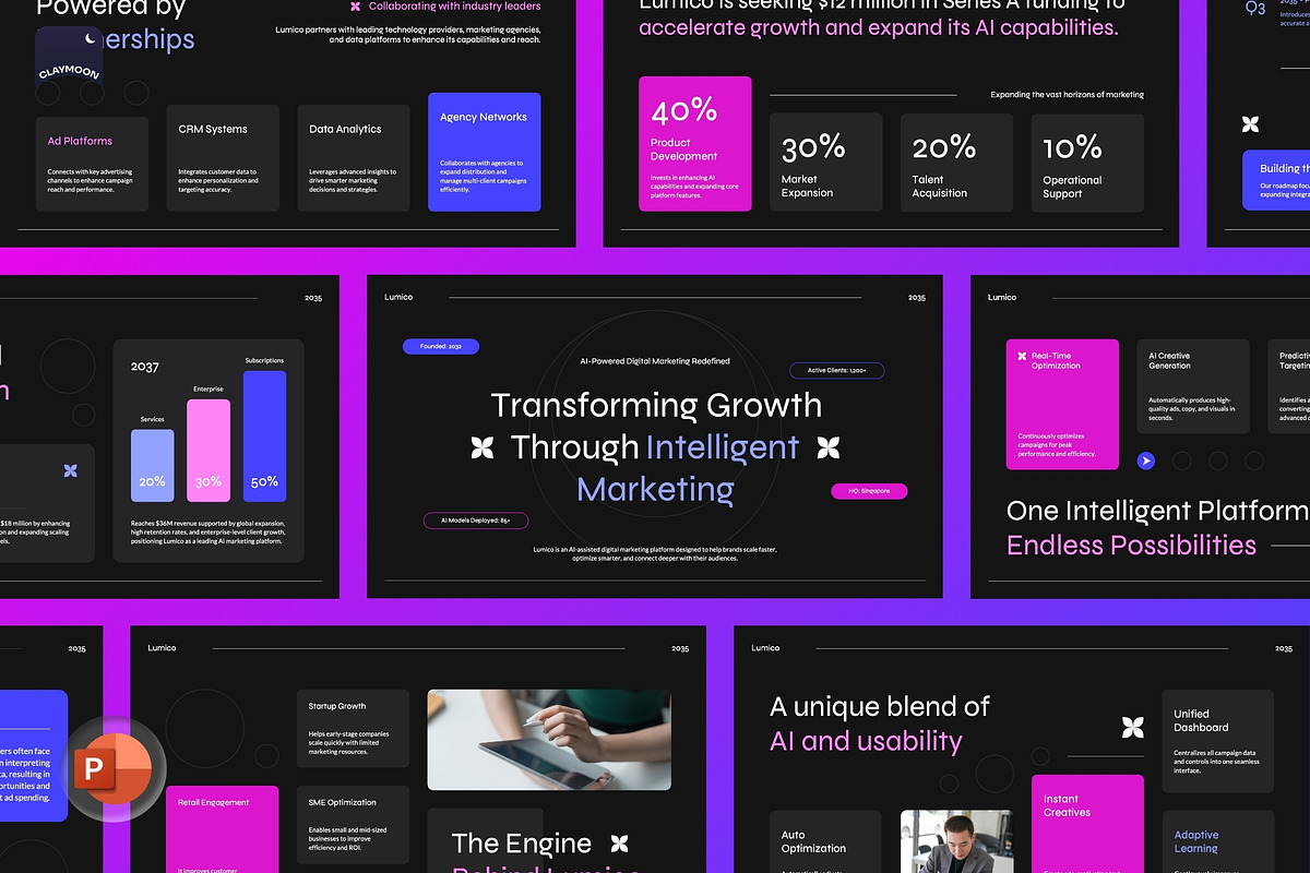 AI Digital Marketing Pitch Deck, a Presentation Template by Claymoon Lab (Photo 2 of 7)