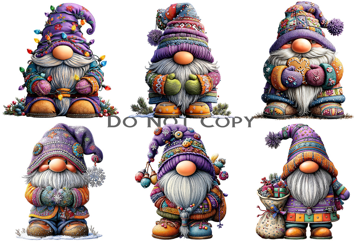 Winter Christmas Gnome Clipart, an Illustration by Craft Nest (Photo 7 of 10)