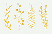 Gold Glitter Leaves Clipart, a Decorative Illustration by Minky Moo Creations (Thumbnail 4 of 17)