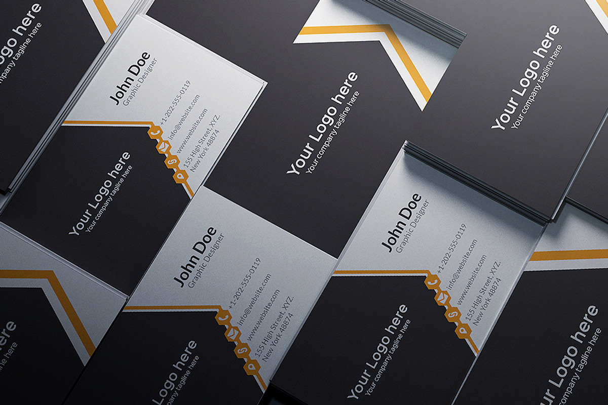 Simple Orange Aero Business Card, a Business Card Template by Shahjhan (Photo 2 of 2)