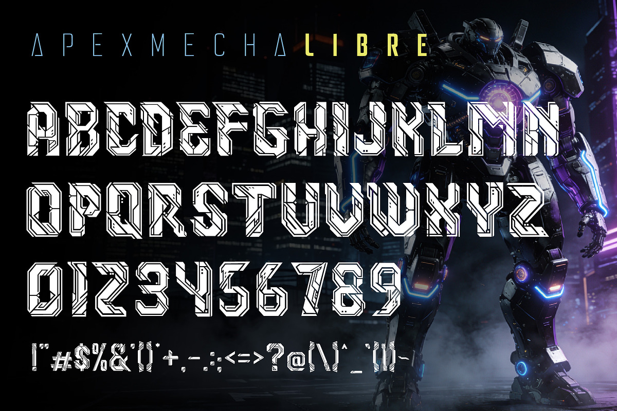 APEX MECHA – Mecha Robotic Typeface, a Sans Serif Font by HypeWorksCo (Photo 7 of 9)
