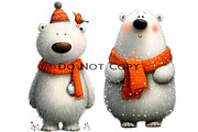 Cute Winter Polar Bear Watercolor, an Illustration by Craft Nest (Thumbnail 5 of 9)