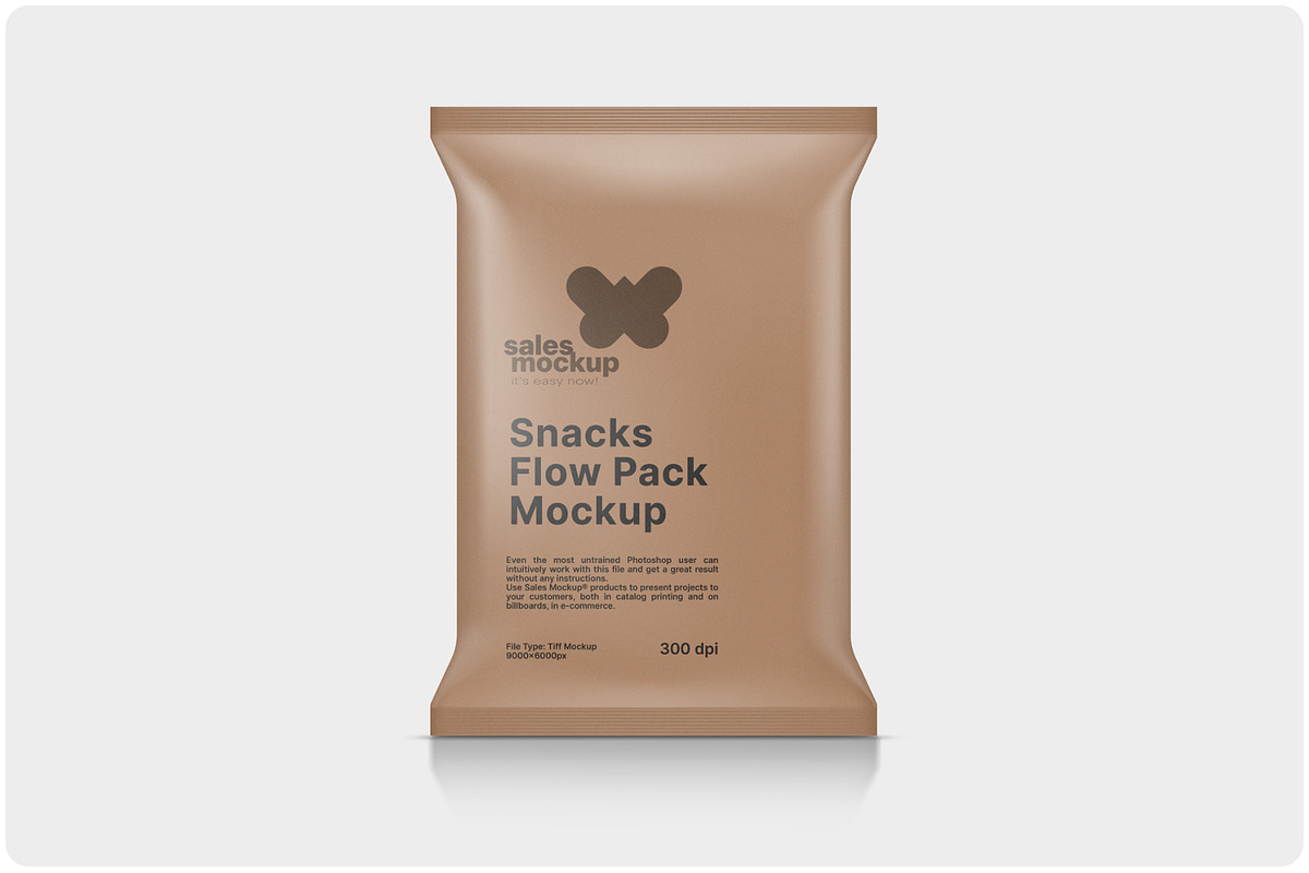 Kraft Snacks Flow Pack Mockup, a Packaging Mockup by Reformer Mockup (Photo 4 of 5)