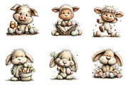 Easter Farm Animals Clipart, an Illustration by Dream Creation (Thumbnail 2 of 6)