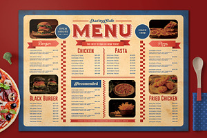 Retro Menu Board, a Stationery Template by Aarley Kaiven