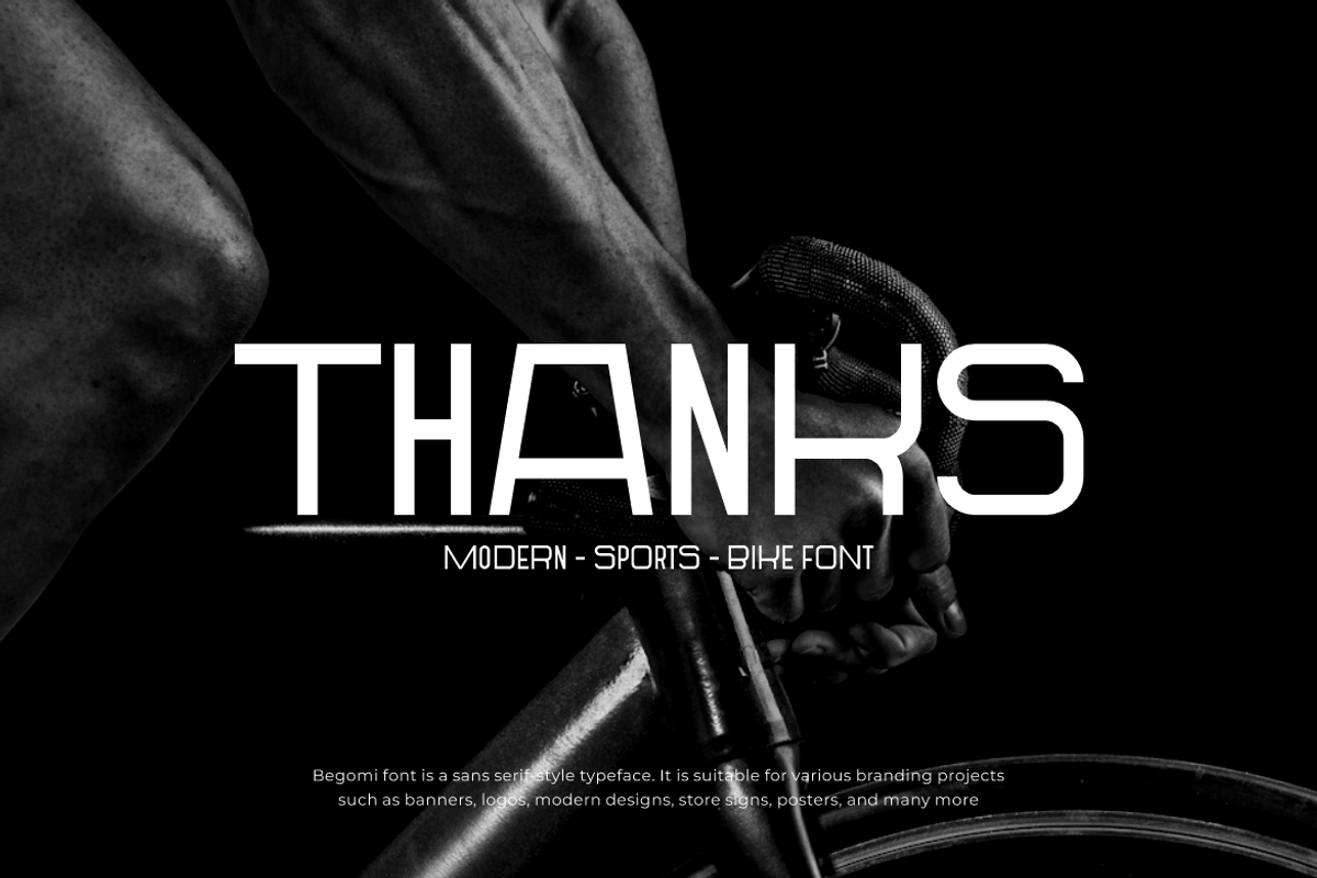 Begomi - Sports Bike Font, a Sans Serif Font by QR Design Studio (Photo 8 of 8)
