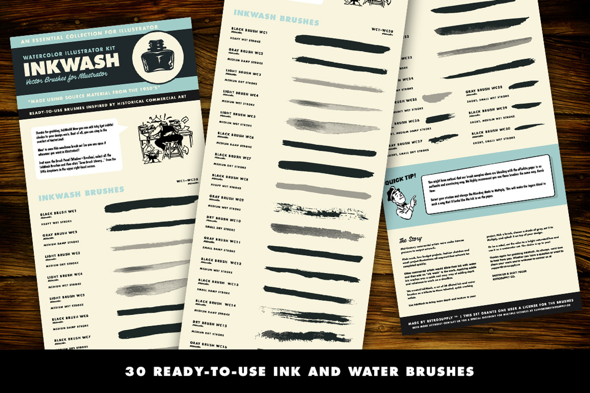 InkWash | Vector Ink Watercolors, a Brush Add-On by RetroSupply Co. (Photo 6 of 6)