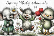 Spring Baby Animals Clipart Png, an Illustration by Craft Nest (Thumbnail 1 of 11)