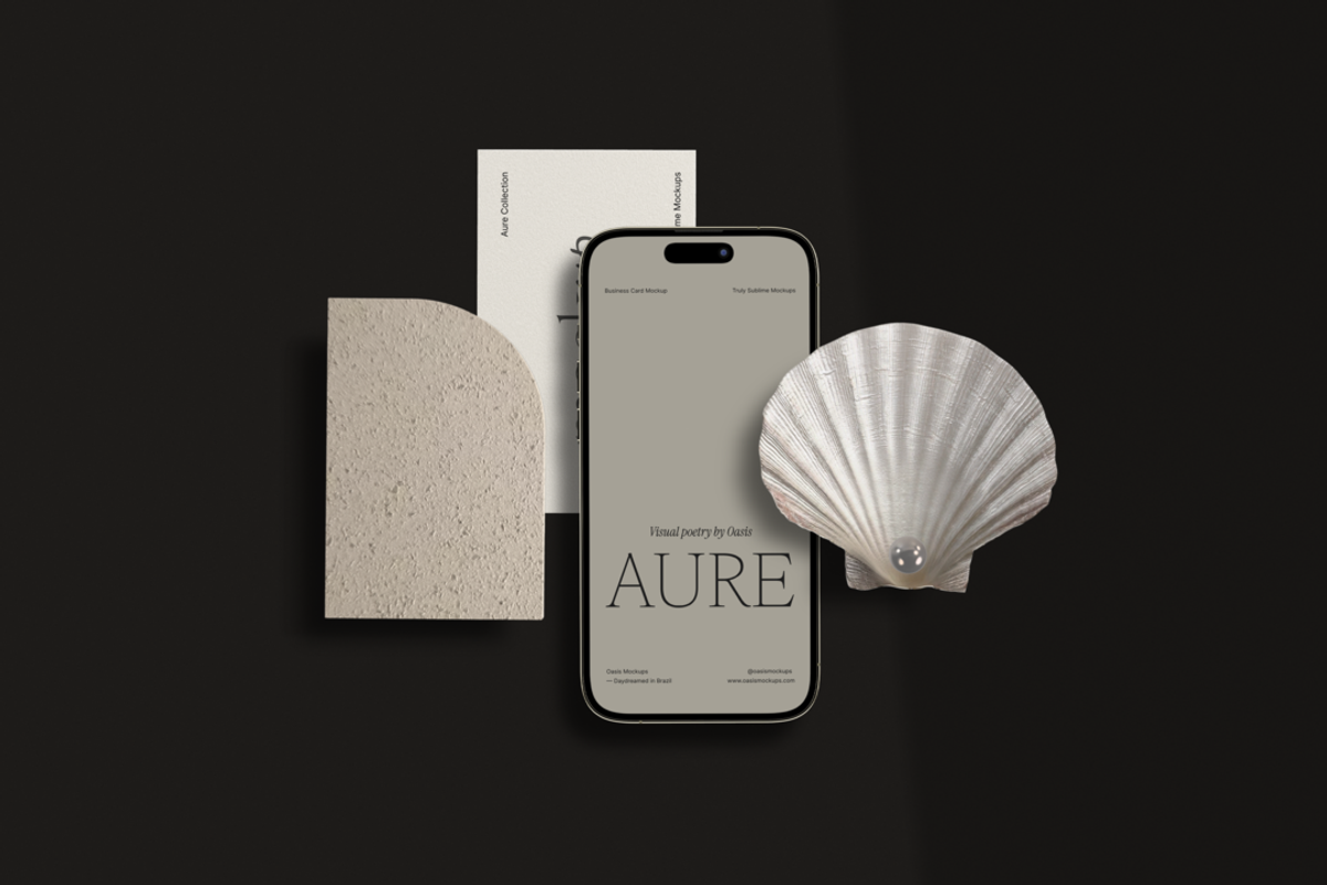 Aure - Business Card Mockup Set, an iPhone Mockup by Oasis Mockups (Photo 3 of 9)