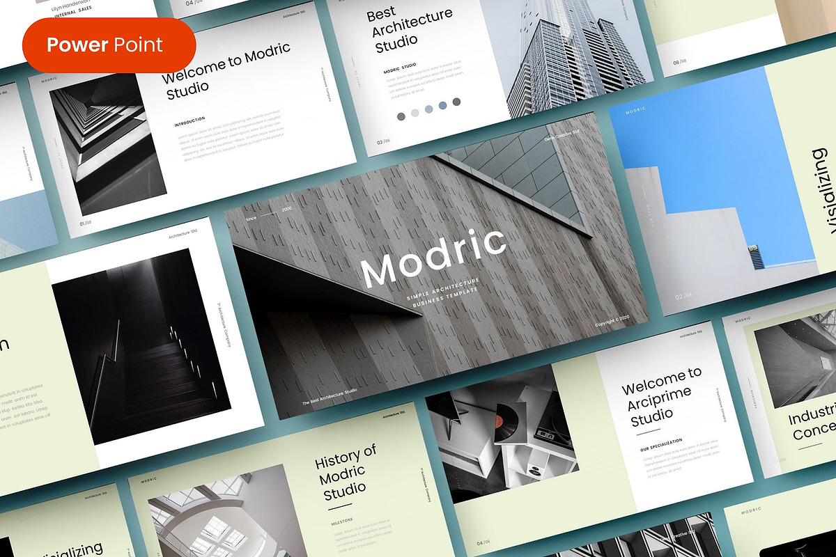 Modric  – Business PowerPoint Templa, a Presentation Template by Dens Creative Studio (Photo 1 of 6)
