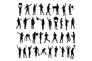 Soccer referee silhouette huge