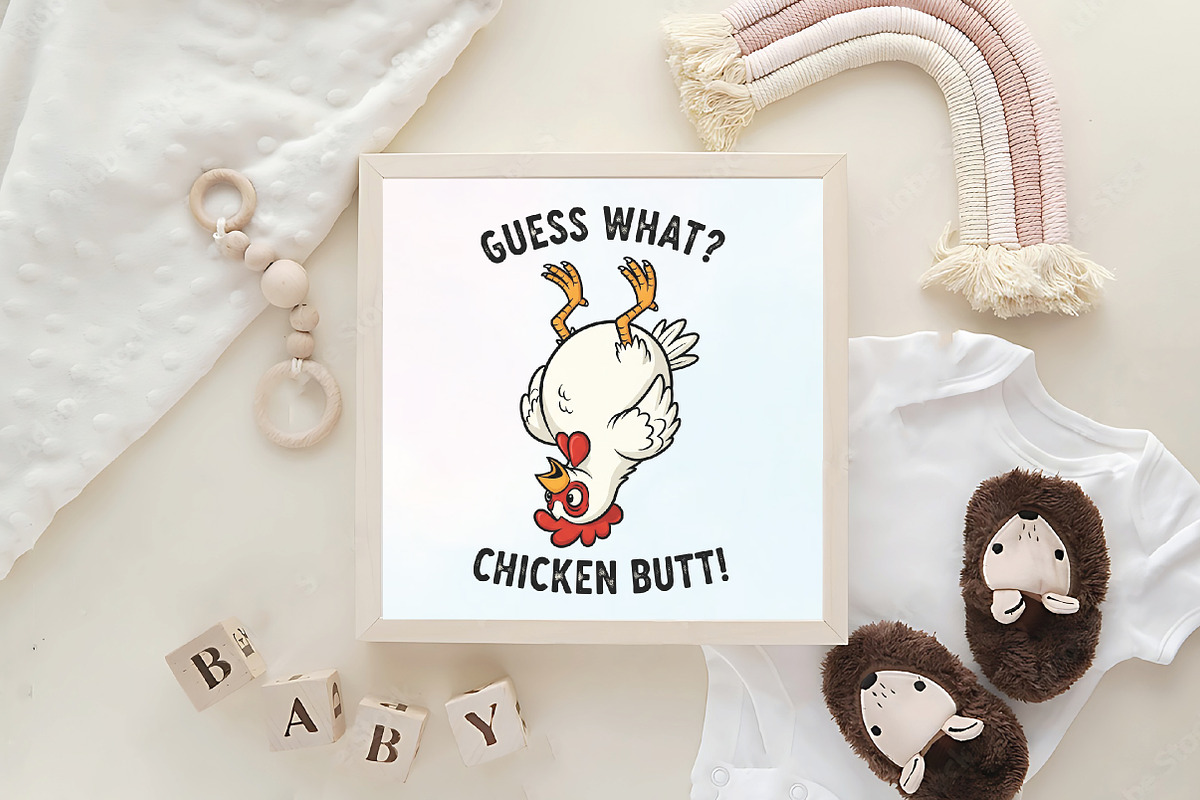 Guess What Chicken Butt Funny PNG, an Illustration by CraftArtStudio (Photo 4 of 4)