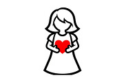 Cute Love Girl Silhouette Bundle, an Illustration by Designs_River (Thumbnail 9 of 53)