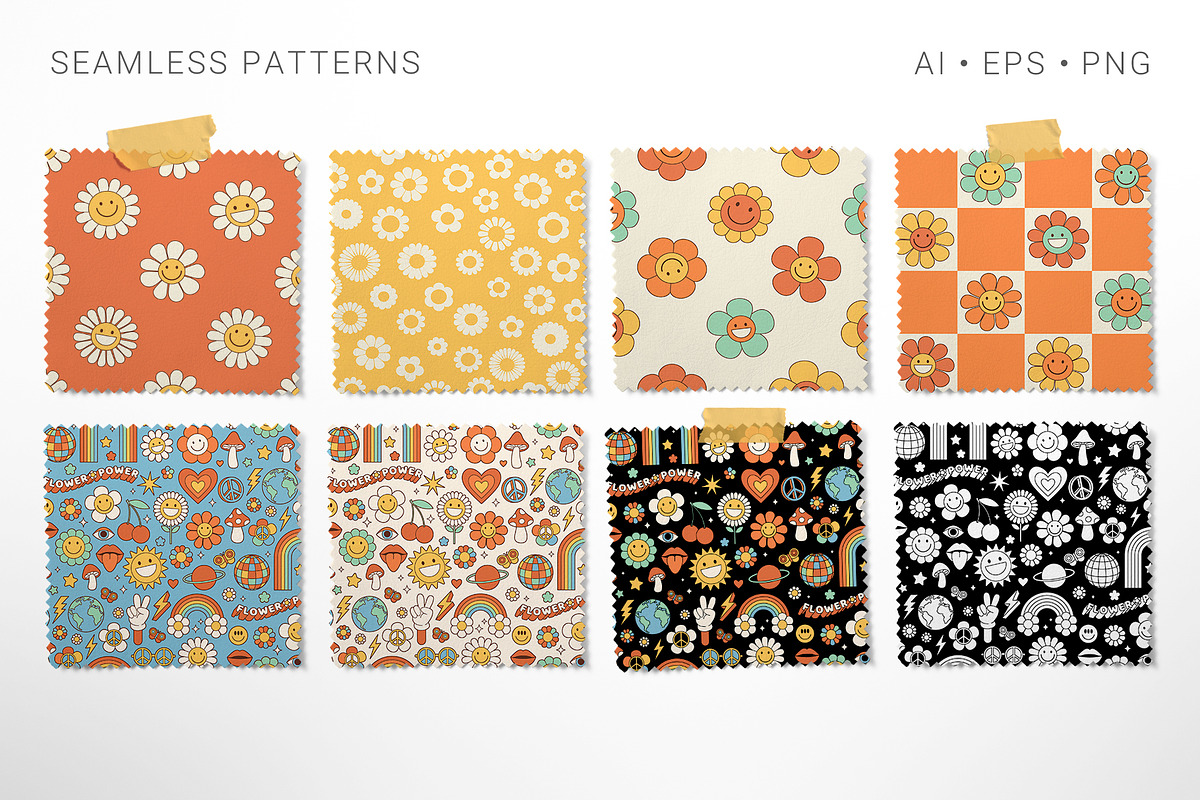 Groovy Hippie Collection, a Background Graphic by Martyshova (Photo 14 of 16)