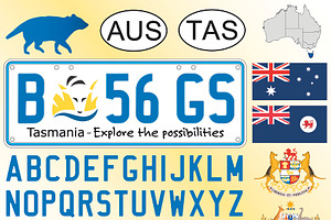 Tasmania (Aus) car license plate, a Transportation Illustration by frizio