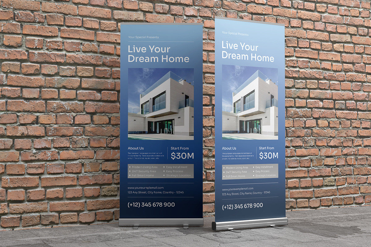 DHAMA | Real Estate Roll Up Banner, a Stationery Template by Neermana (Photo 4 of 4)