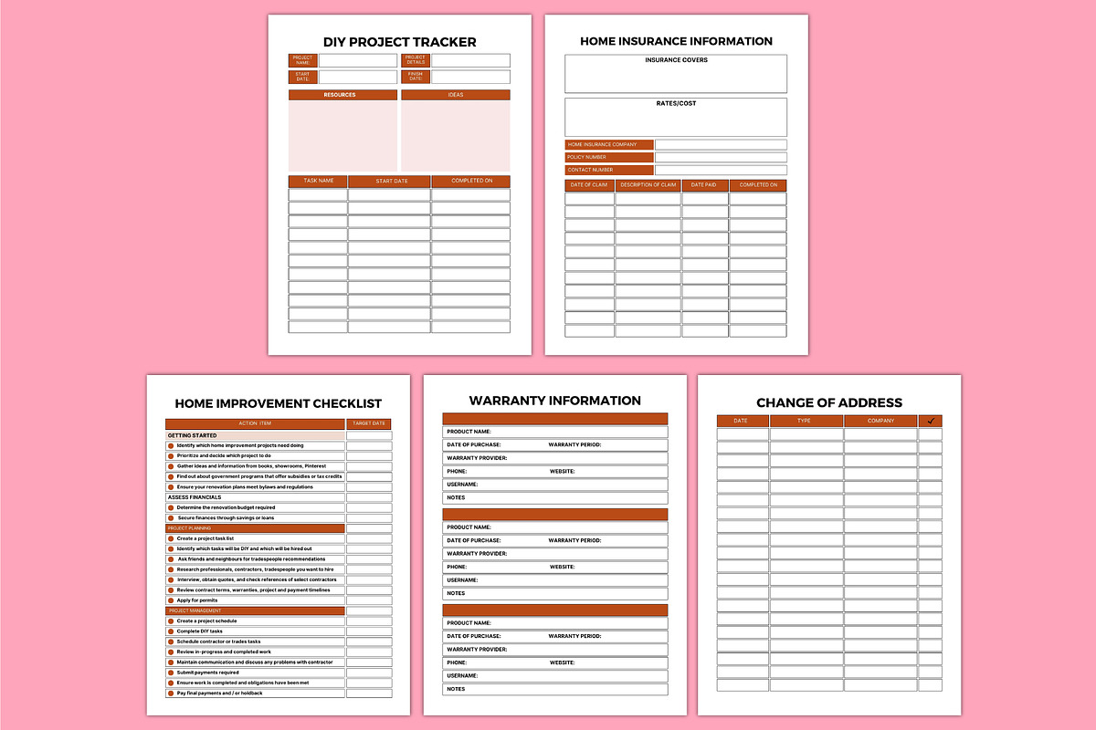 2026 Home Care&Maintenance Organizer, a Stationery Template by Shumaya (Photo 4 of 6)