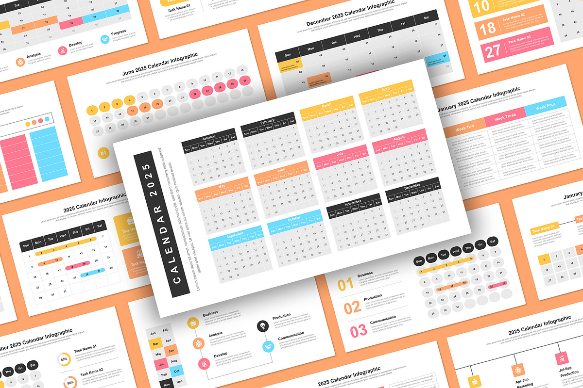 2025 Calendar Infographic Template, a Presentation Template by Mighty-Slide (Photo 1 of 7)
