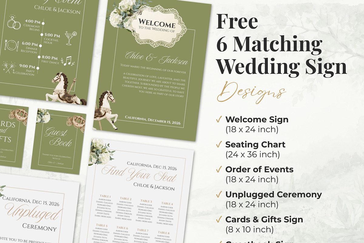 Vintage Green Wedding Website, a Landing Page Template by Everyday Perfection (Photo 9 of 13)