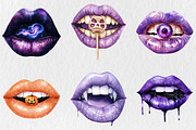Watercolor Halloween Lips Clipart, an Illustration by Rose Art (Thumbnail 4 of 5)