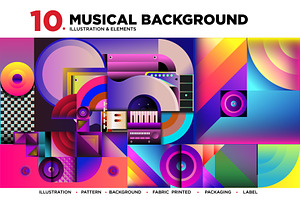 10 Music Illustration Background
