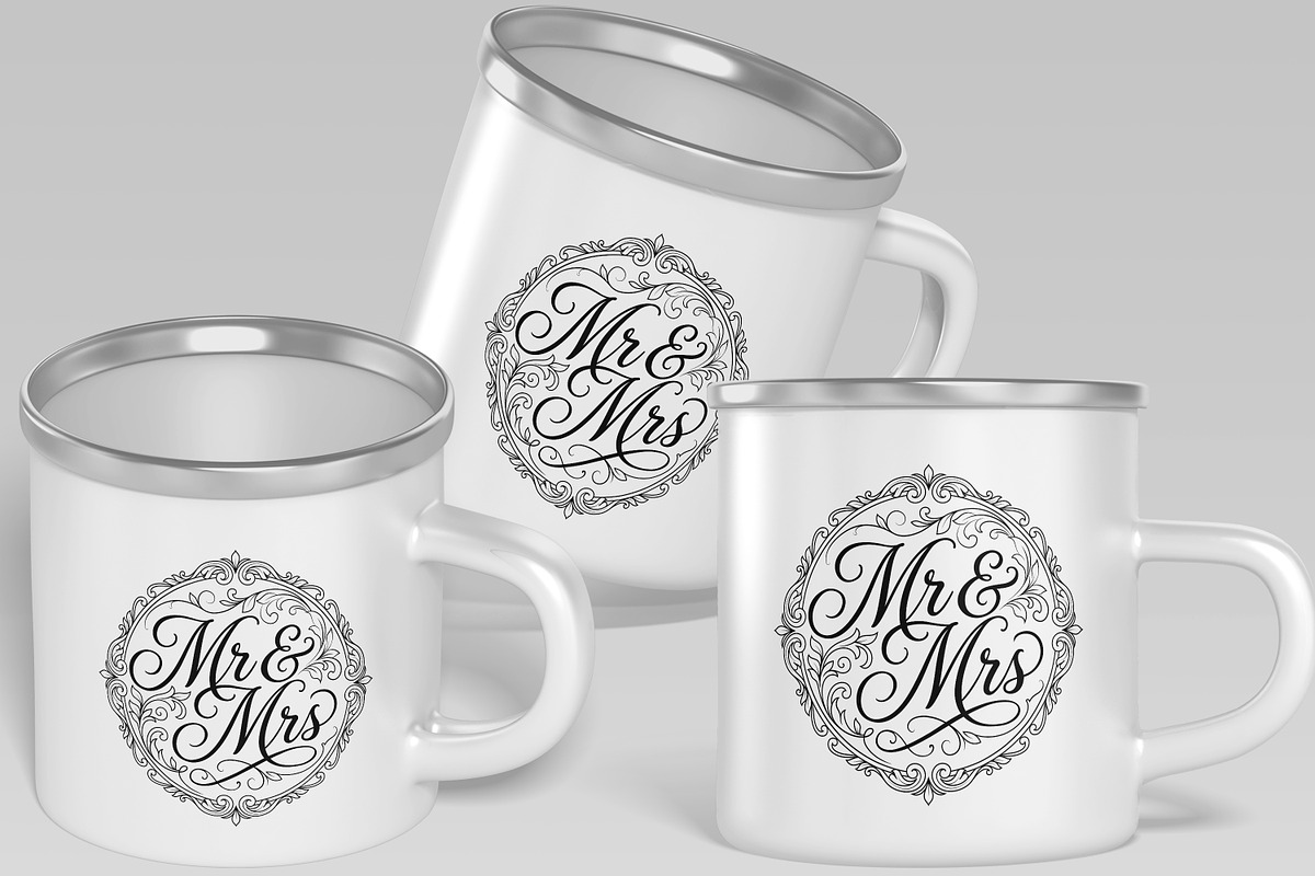 Mr and Mrs Wedding Typography Design, a Decorative Illustration by Ghagra (Photo 4 of 6)