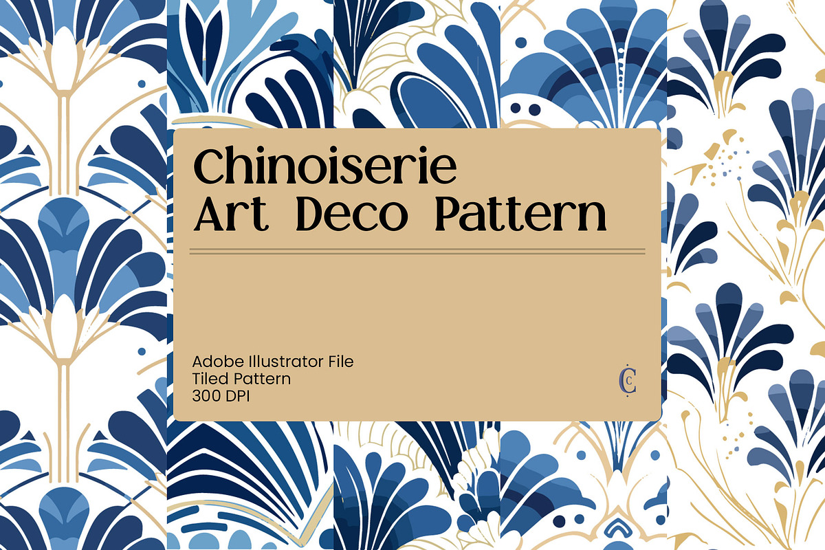 Chinoiserie Art Deco Pattern, a Pattern Graphic by Eleven12 (Photo 1 of 4)