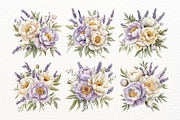 Watercolor Purple Peony Clipart, a Decorative Illustration by Nicolle's Colorful Art (Thumbnail 2 of 6)
