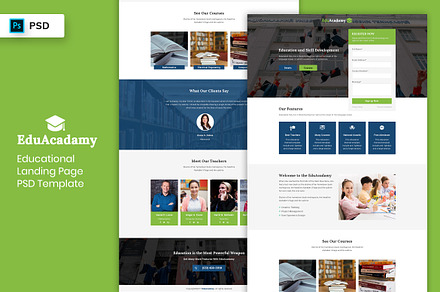 Educational Landing Page Template, a Landing Page Template by 3djagan