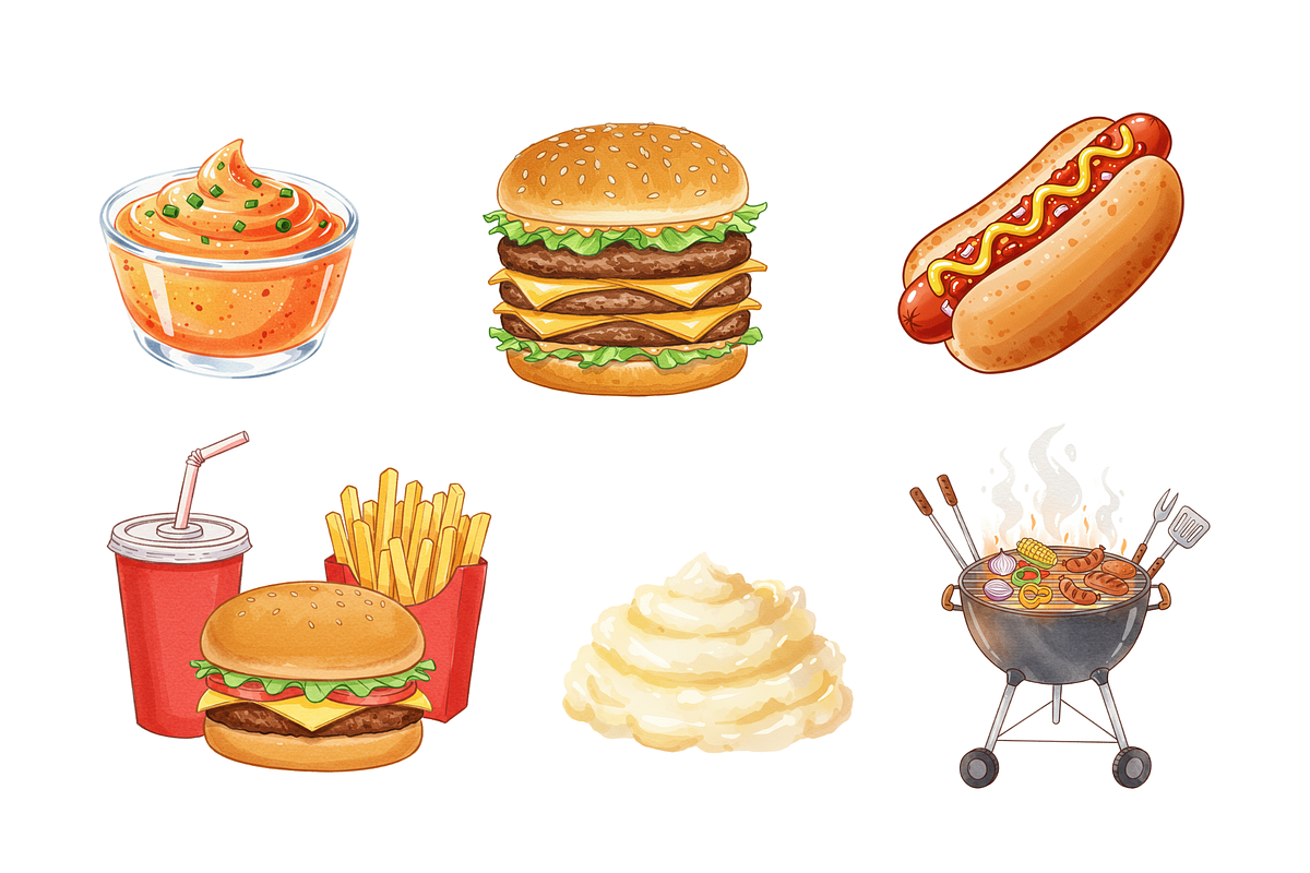 Watercolor Junkfood Clipart, a Food Illustration by BerryPieArt (Photo 3 of 4)