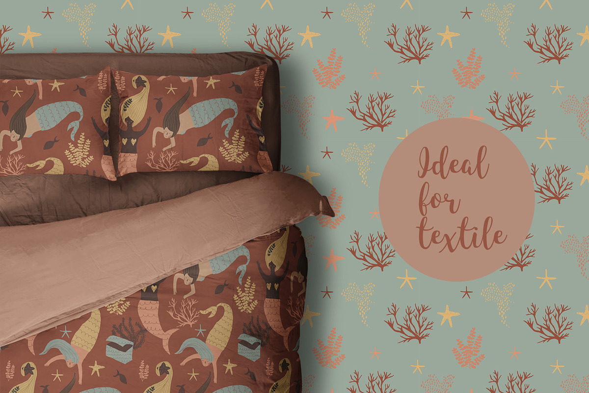 Boho Marmaids, a Pattern Graphic by watercolor kamill (Photo 3 of 7)