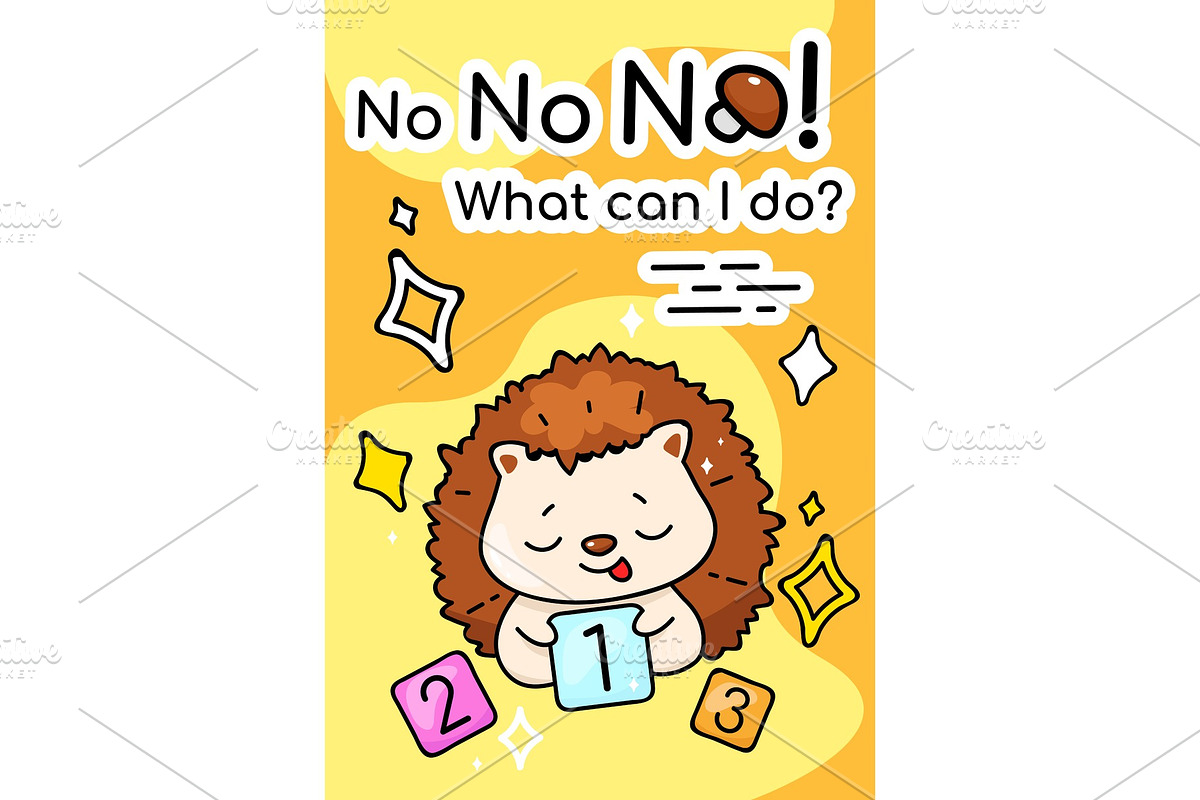 Cute onfused hedgehog poster, a Poster Template by IMG visuals characters