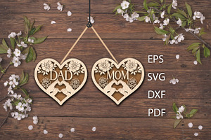 Mother’s Day Heart Laser Cut Design, a Graphic by Creative Art