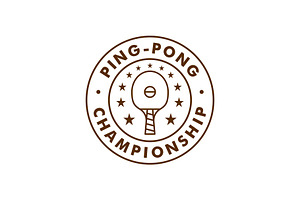 Ping Pong Sport Emblem Badge Logo, a Branding & Logo Template by Buqancreative