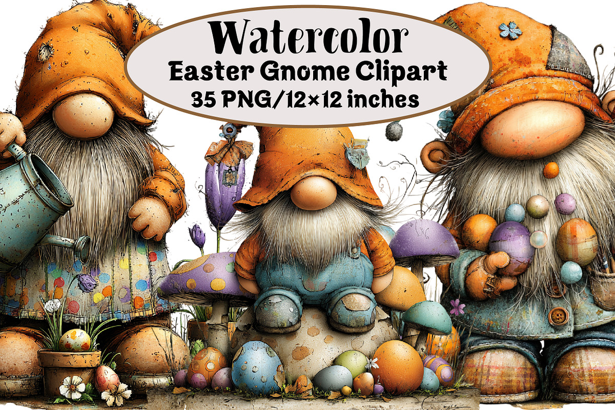 Easter Gnome Clipart, an Illustration by Design Market (Photo 4 of 4)
