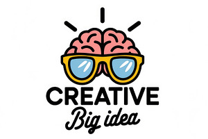 Creative brain with glasses and the, a Business Photo by Perpis