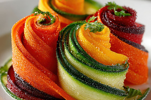 Colorful spiralized vegetable tower, a Food & Drink Photo by AlyaAnd