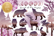 Forest Nighttime Clipart Set, an Illustration by The Dutch Lady Designs (Thumbnail 1 of 6)