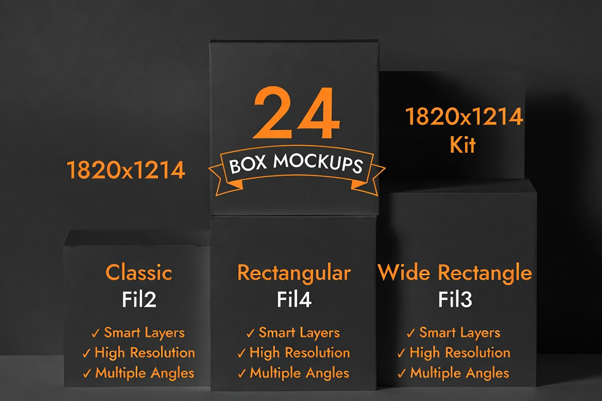 Packaging Box Mockup PSD Bundle Pack, a Packaging Mockup by Dreamanart (Photo 2 of 3)
