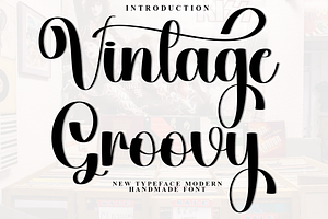 Vintage Groovy, a Handwritten Font by InermediaSTUDIO
