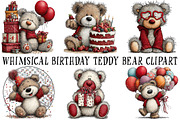Whimsical Birthday Teddy Bear Clipar, an Illustration by OK Design (Thumbnail 2 of 6)