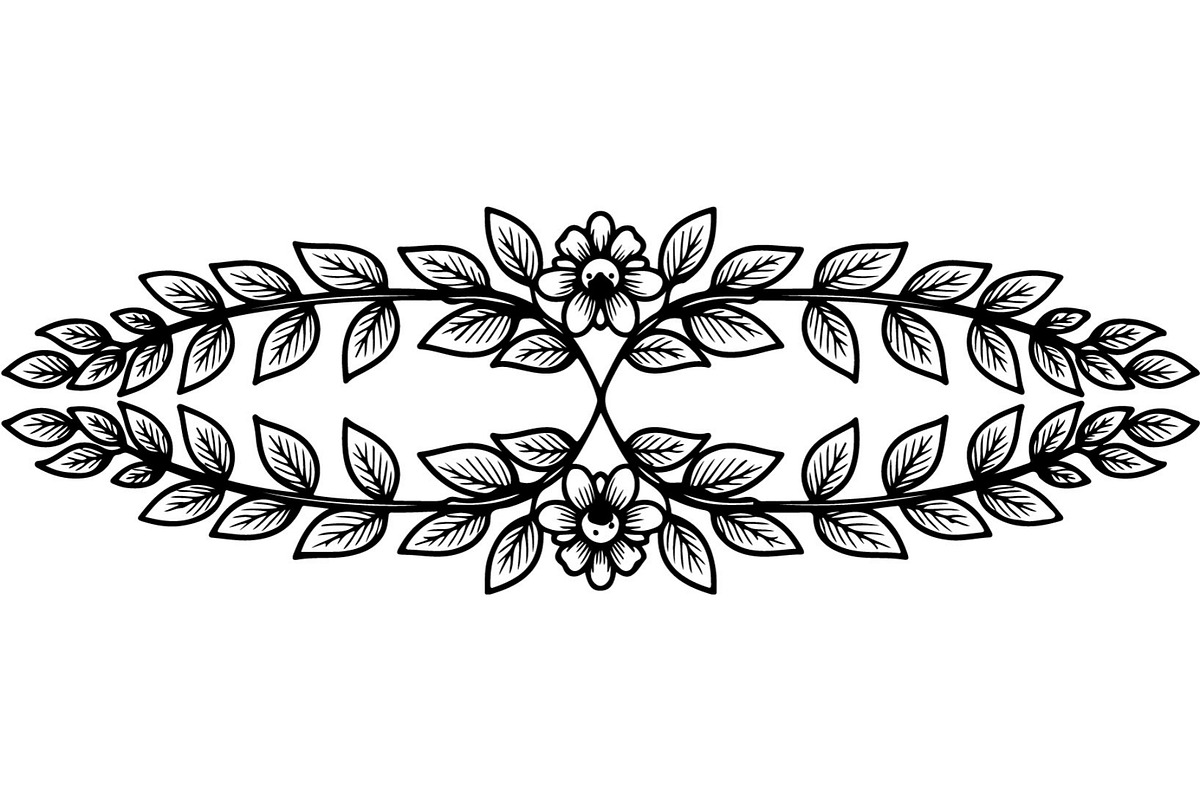 Black Floral Wreath Frame Set, an Illustration by Designer_Momina (Photo 3 of 20)