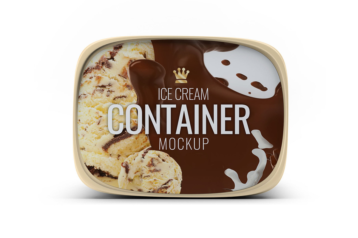 Ice Cream Container Mockup, a Packaging Mockup by Xtrahive (Photo 2 of 2)