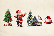 Merry Christmas Clipart Characters, an Object Graphic by Black Spade Design (Thumbnail 2 of 4)
