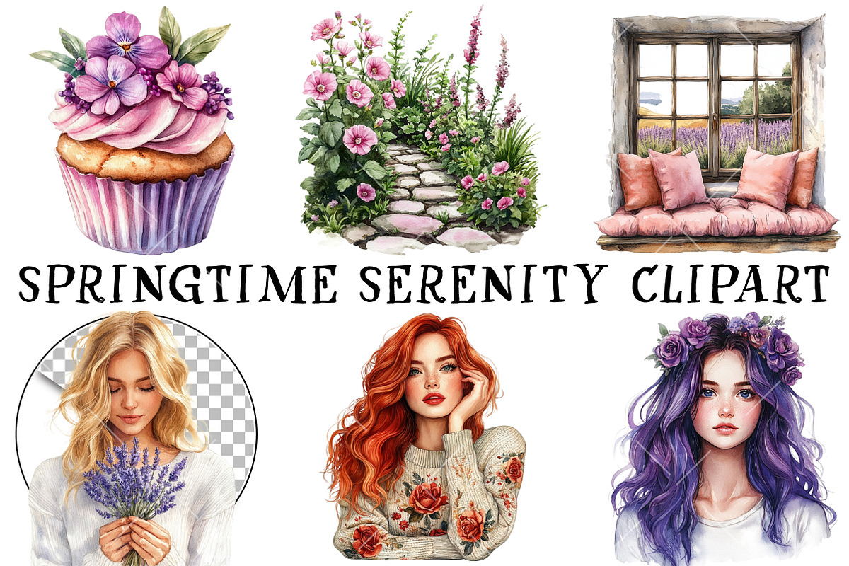 Springtime Serenity Clipart, an Illustration by OK Design (Photo 2 of 6)