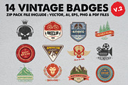 14 Vintage Badge Logos Version 2, a Branding & Logo Template by Graphicgo (Thumbnail 1 of 9)