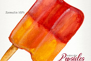 Watercolor POPSICLES Clip Art, an Illustration by SandraGraphicDesign (Thumbnail 5 of 6)