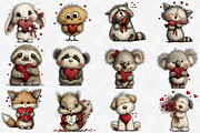 Sweet Valentine's Day Animal Clipart, an Illustration by Designworld (Thumbnail 6 of 6)